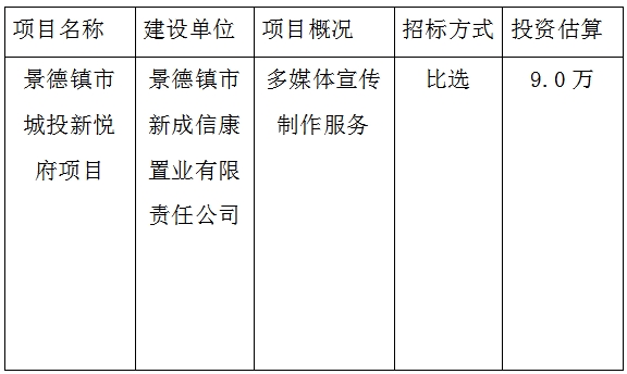 宣傳廣告、攝制招投標(biāo)